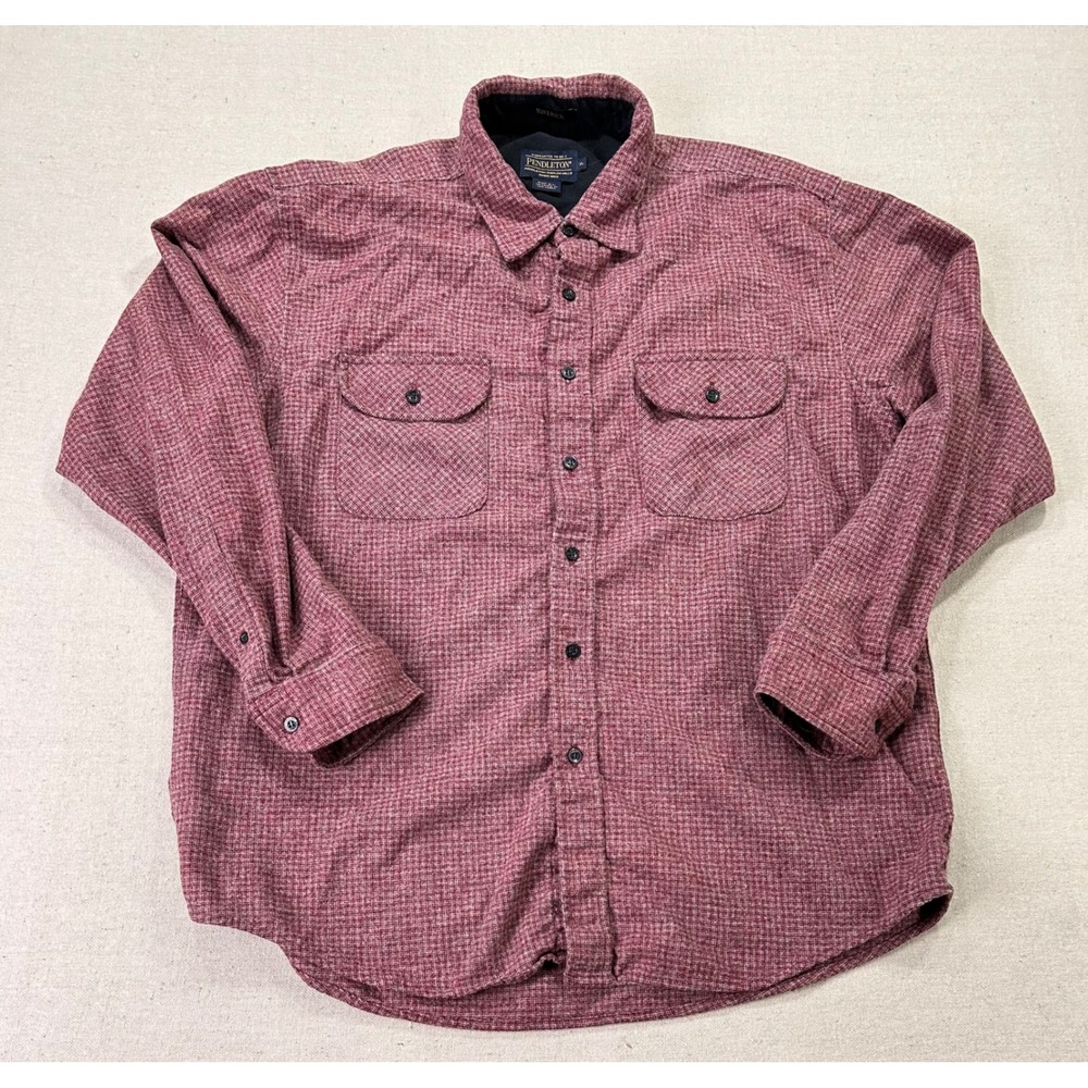 VINTAGE Pendleton Maverick Mens XL 100% Merino Wool Flannel Button Shirt
